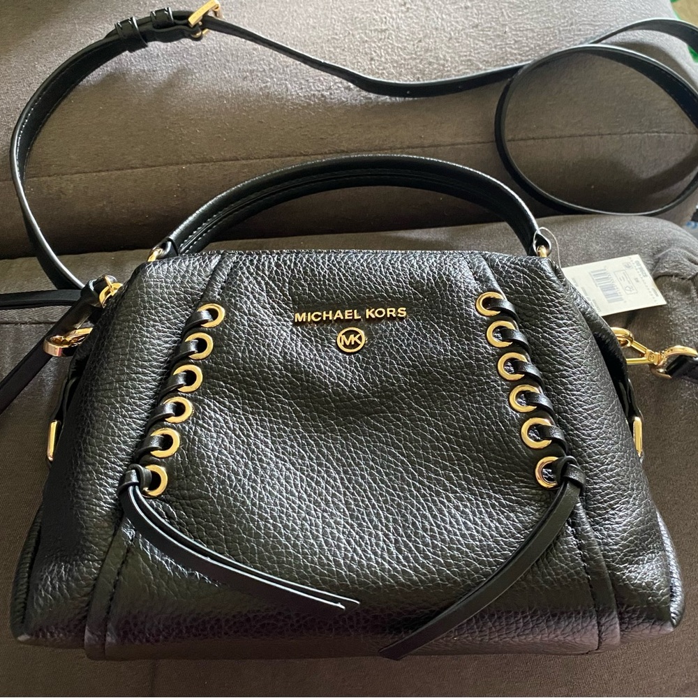 Michael Kors Sia Small Double Zip Crossbody Leather